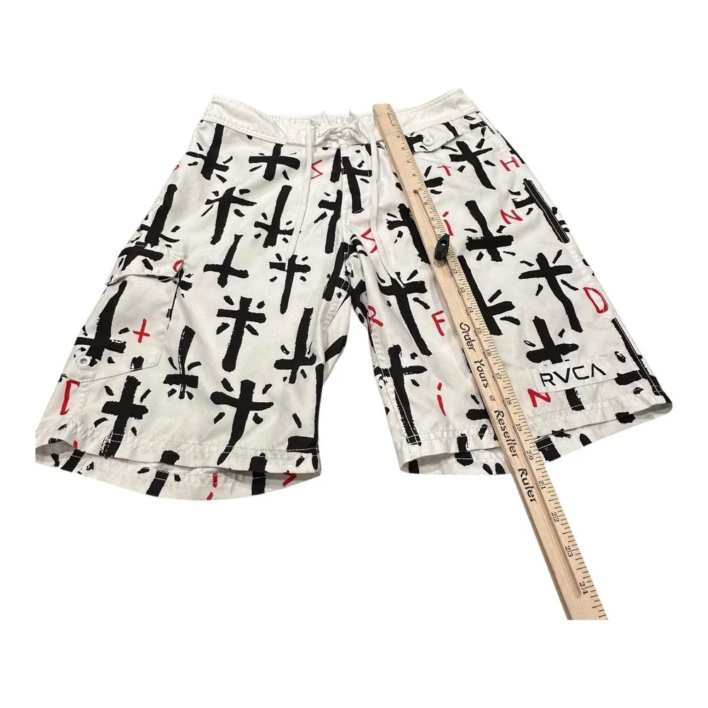 RVCA Board Shorts Mens Size 30 White‎ Cross Artist Program Network by PM Tenore